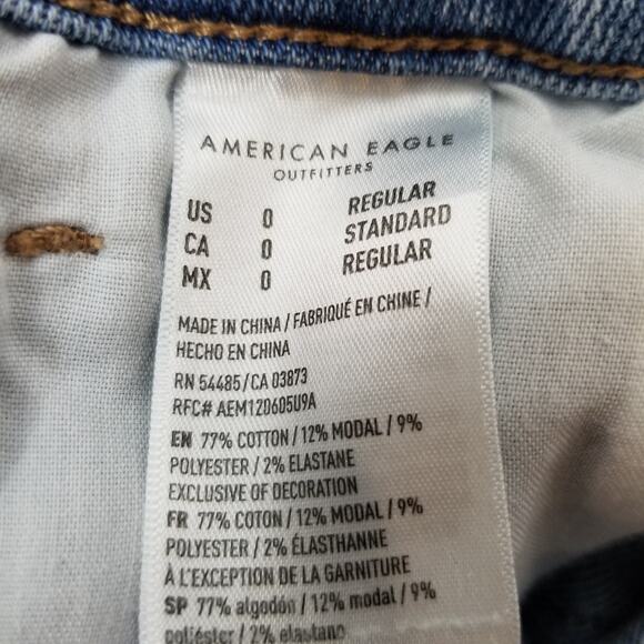 American Eagle Outfitters Distressed Mom Jeans Size 0 - Picture 8 of 8